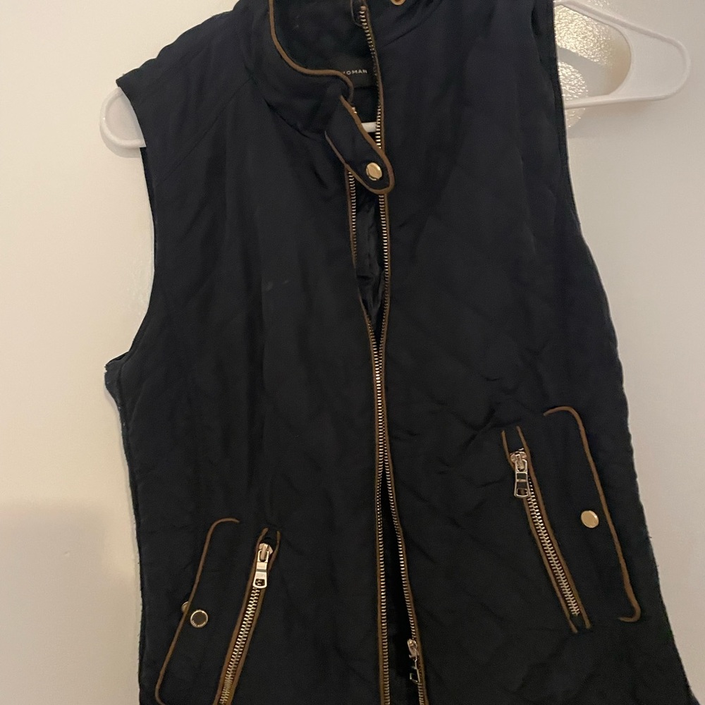 Zara navy blue riding vest size S lightly worn